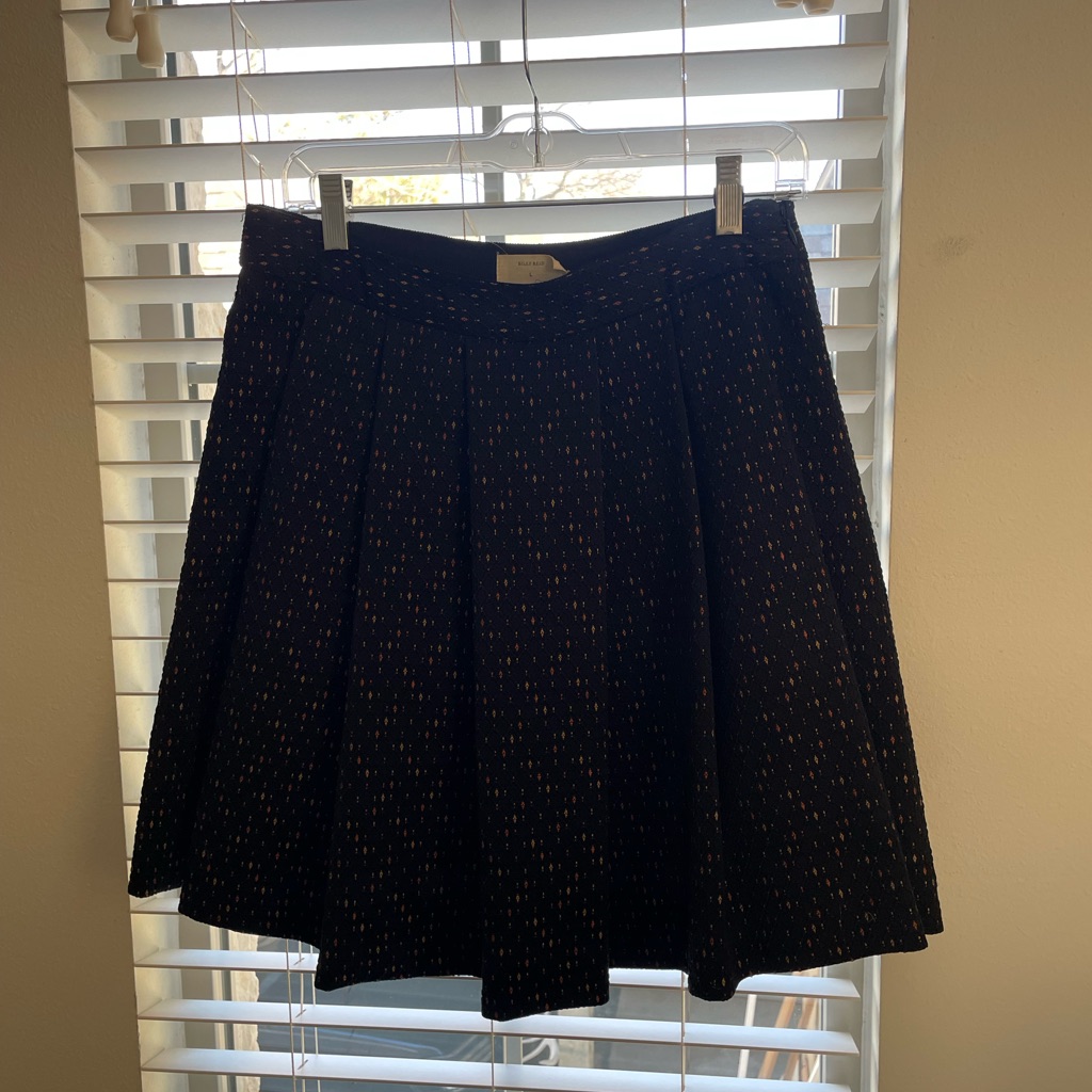 Billy Reid Tweed A-Line Pleated Skirt